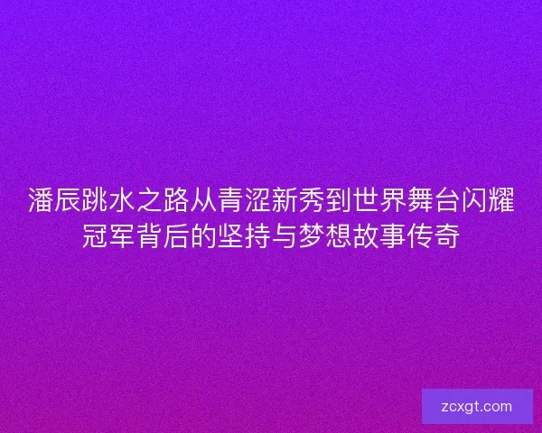 潘辰跳水之路从青涩新秀到世界舞台闪耀冠军背后的坚持与梦想故事传奇 潘辰跳水之路从青涩新秀到世界舞台闪耀冠军背后的坚持与梦想故事传奇