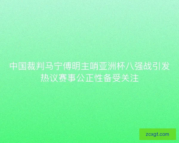 中国裁判马宁傅明主哨亚洲杯八强战引发热议赛事公正性备受关注 中国裁判马宁傅明主哨亚洲杯八强战引发热议赛事公正性备受关注